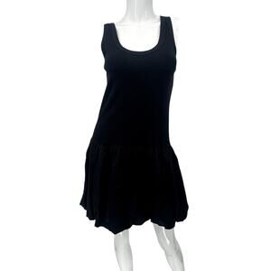 Velvet Cotton Blend Isla Sleeveless Mini Dress Black Women's Size Medium